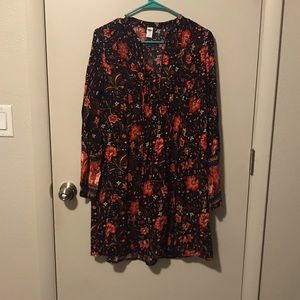 Black floral box cut dress